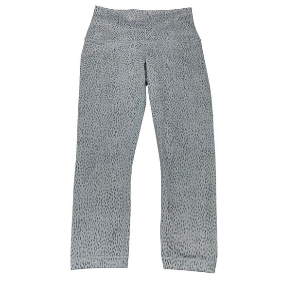 LULULEMON Wunder Under Crop II Luon Roll Down Sz 4 Dottie Dash Slate Black - Picture 7 of 11